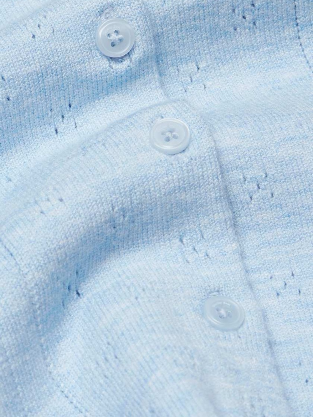 Sunday Best - Aritzia Light Blue Cropped Button-Front Knit Top - Women - Picture 3 of 5